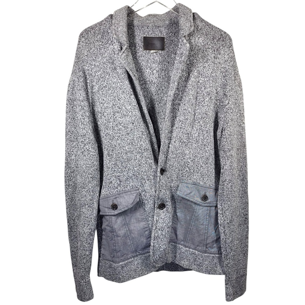 Fossil Mens Cotton Cardigan Sweater in Heather Grey